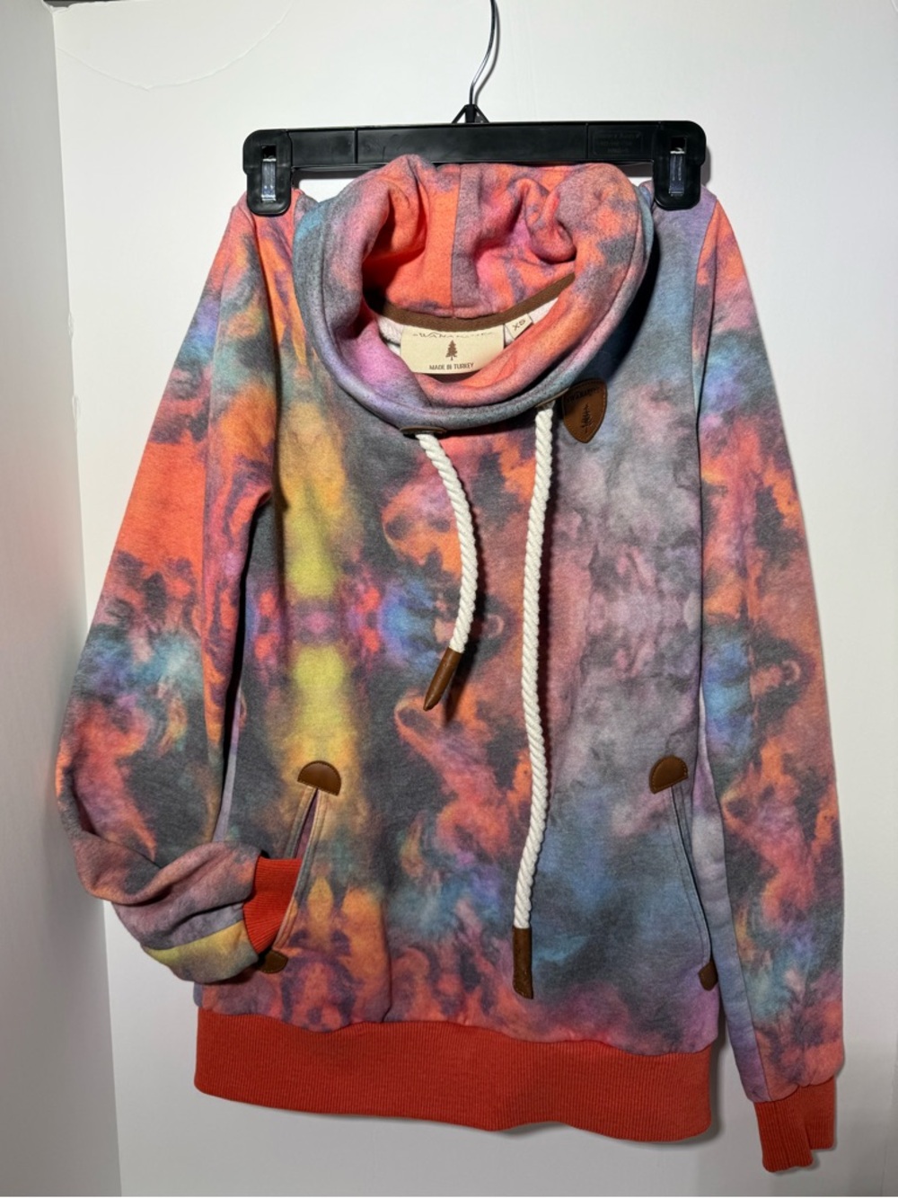 Wanakome Tie Dye Hoodie- Cozy Cowl Neck Pullover 🌀